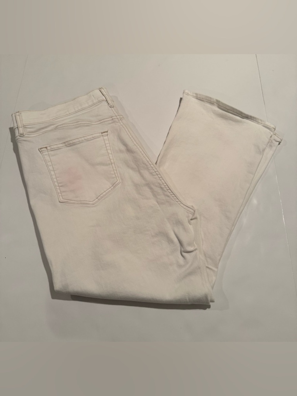 LOFT Off-White The Kick Crop Wide Flare Jeans
